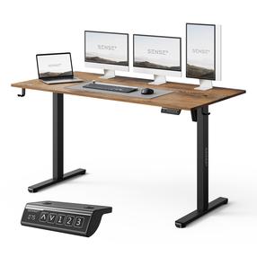 Компьютерный стол регулируемая высота SENSE7 Nojo Light 140, 140 см x 70 см, 72 - 118 см, черный цв./темно-коричневый цв.