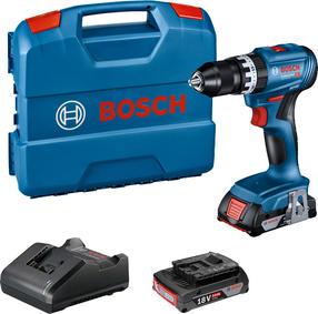 Bezvadu triecienurbjmašīna- skrūvgriezis ar bateriju Bosch Professional GSB 18V-45, 18 V, 2 Ah, 4 gab.
