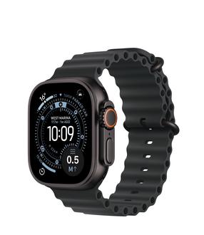 Viedais pulkstenis Apple Watch Ultra 3 GPS + Cellular 49mm MF0J4ET/A, melns titāna korpuss ar melnu ocean siksniņu