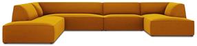 Stūra dīvāns Micadoni Home Ruby Panoramic 7 Seats, dzeltena krās., kreisais, 366 x 273 cm x 69 cm