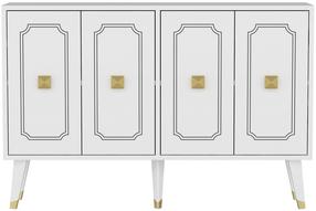 Kumode Kalune Design Roland, zelta krās./balta krās., 80 cm x 30 cm x 120 cm