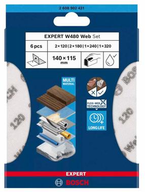Šlifavimo lapas Bosch Expert 2608902431, 120 - 320, 14 cm x 11.5 cm, 6 vnt.