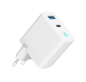 Telefono įkroviklis Gembird TA-UC-PDQC30L-W-01, USB Type C/USB Type A, 12 cm, balta sp., 30 W