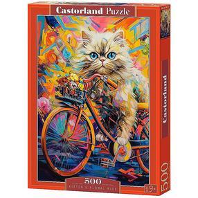 Пазл Castorland 500 el. Kittens Floral Ride 54015, 47 см x 33 см, 500 шт., многоцветный