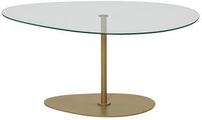 Kavos staliukas Kalune Design Porto, skaidri sp./aukso sp., 90 cm x 60 cm x 40 cm