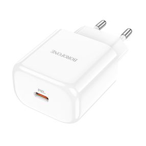 Adapteris Borofone BOBN3WH, USB-C, balta krās., 20 W