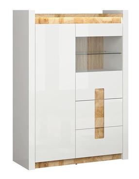 Komoda Alameda, ąžuolo sp./balta sp., 141 cm x 41 cm x 102 cm