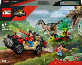Konstruktorius LEGO® Jurassic World Velociraptorius ir pabėgimas visureigiu 76972, 285 vnt.