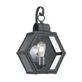Āra sienas lampa Quintiesse Heath, 60W, E27, IP44, melna krās., 33.1 cm x 48 cm