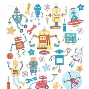 Uzlīme DallPrint Robots, bērnišķīgi daudzkrāsaina