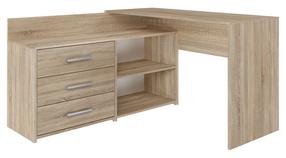 Kampinis rašomasis stalas Dany, 120 cm x 50 cm, 76 cm, ąžuolo sp./smėlio sp.