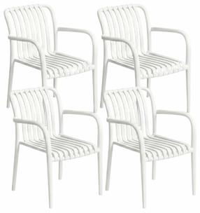 Lauko kėdžių rinkinys Homla Valoro 245085, balta sp., 58 cm x 54.5 cm x 81 cm, 4 vnt.
