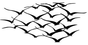 Sienos dekoracija Wallity Herd Of Birds, 120 cm x 55 cm