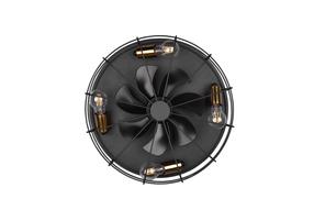 Griestu ventilators ar lampu Trio TRONDHEIM, 10 W, 4 gab., melna krās.