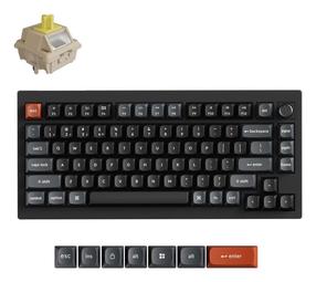 Belaidė žaidimų klaviatūra Keychron V1 Ultra Wireless, Silk POM Banana V1U-D4, Anglų (US), juoda sp.