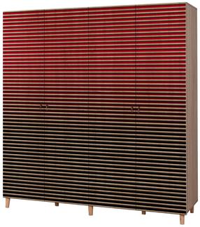 Spinta Kalune Design Imaj 221, juoda sp./raudona sp./sonoma ąžuolo sp., 180 cm x 52 cm x 192 cm