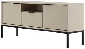 TV staliukas Kocot Kids Austin 135, juoda sp./smėlio sp., 135 cm x 33 cm x 56.4 cm