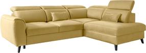 Kampinė sofa Noble Savoi 45, geltona sp., dešininė, 201 x 255 cm x 100 cm