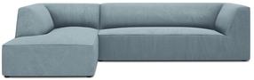 Kampinė sofa Micadoni Home Ruby 4 Seats, žydra sp., kairinė, 273 x 180 cm x 69 cm