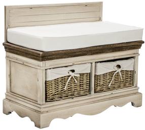 Suoliukas Home4you Samira 13729, rudas/baltas, 90 cm x 42 cm x 70.5 cm