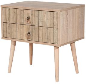 Naktsskapītis Kalune Design Two 728, gaiši brūna krās., 61 cm x 60 cm x 40 cm