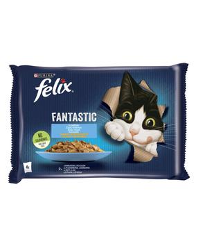 Šlapias kačių maistas Felix Fantastic, 0,085 kg x 4 vnt.