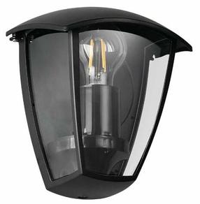 Āra sienas lampa Trio Venta, 10W, E27, IP44, melna krās., 18 cm x 20 cm