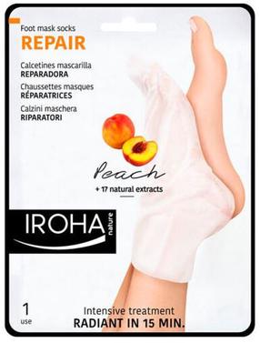 Pėdų kaukė Iroha Nature Repairing Socks Peach, 18 ml, 2 vnt.