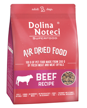Sausā suņu barība Dolina Noteci Superfood Air Dired Beef, liellopa gaļa, 1 kg