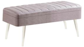 Prieškambario suoliukas Kalune Design Vina 0701- 2, balta sp./pilka sp., 40 cm x 110 cm x 50 cm