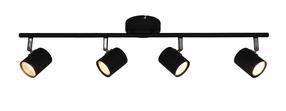Lampa pārvietojams Okko Safi GU13014D-4TU BLK, GU10, 4 x 5 W, melna krās. / melna krās.