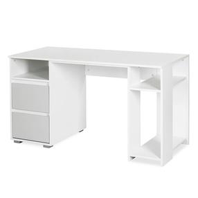 Rašomasis stalas su spintele Klups Dalia, 138 cm x 60 cm, 76 cm, balta sp./pilka sp.