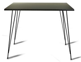 Stalas Kalune Design Sandalf, balta sp./juoda sp., 90 cm x 90 cm x 75 cm