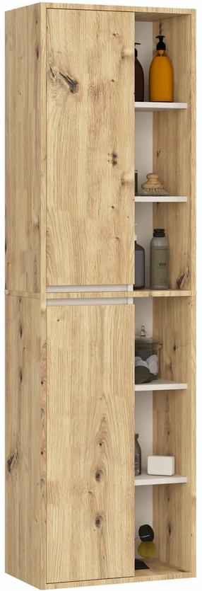 Pakabinama vonios spintelė Akord Vami, balta/rusva, 30 cm x 50 cm x 170 cm