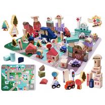 Medinės kaladėlės Wooden Blocks, 115 vnt.