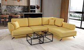 Kampinė sofa Larde Savoi 45, geltona sp., dešininė, 191 x 276 cm x 90 cm