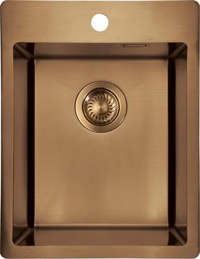 Virtuvinė plautuvė Deante Olfato Precious ZPO_C10E, nerūdijantysis plienas, 39 cm x 50.5 cm x 200 cm, brushed bronze sp.