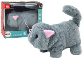 Игрушечное животное кошка Lean Toys Cute Little Pet, 16 см, серый цв.
