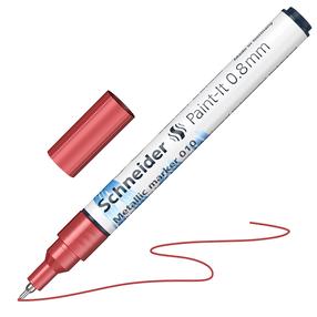 Teksto žymeklis Schneider Paint-lt 010, 0.8 mm, metalo sp./raudona sp.