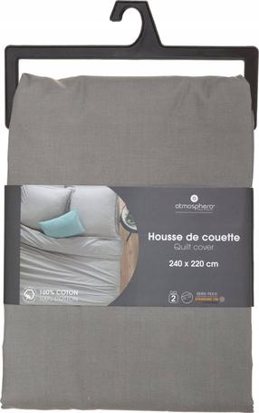 Пододеяльник Atmosphera Quilt Cover, серый цв., 240 см x 220 см