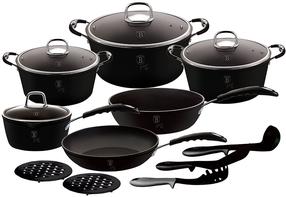 Puodų ir keptuvių rinkinys, su priedais Berlinger Haus Black Professional Line BH-6129