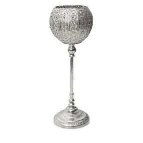 Žvakidė Ameli, metalas, Ø 21 cm, 60 cm, sidabro sp.