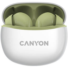 Juhtmeta kõrvaklapid Canyon TWS-5 TWS5GR, valge v./roheline v.