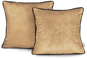 Dekoratyvinės pagalvėlės užvalkalas Restilo Velvet, smėlio, 45 cm x 45 cm