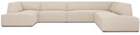 Kampinė sofa Micadoni Home Ruby Panoramic 7 Seats, kreminė sp., dešininė, 366 x 273 cm x 69 cm