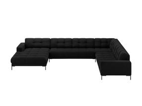 Kampinė sofa Micadoni Mamaia Velvet, juoda sp., dešininė, 327 x 256 cm x 75 cm