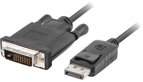 Провод Lanberg DisplayPort to DVI-D DisplayPort male, DVI-D male, 1 м, черный цв.