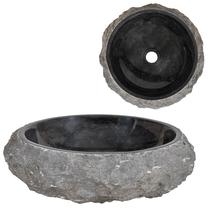 Vonios praustuvas VLX Marble 142776, marmuras, 40 cm x 40 cm x 12 cm, juoda sp.