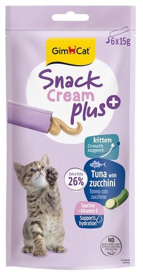 Skanėstas katėms Gimcat Snack Cream Plus Kitten, tunas/cukinija, 0.015 kg, 6 vnt.