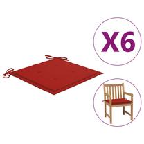 Kėdžių pagalvėlė VLX Garden Chair Cushions 314051, raudona sp., 50 cm x 50 cm, 6 vnt.